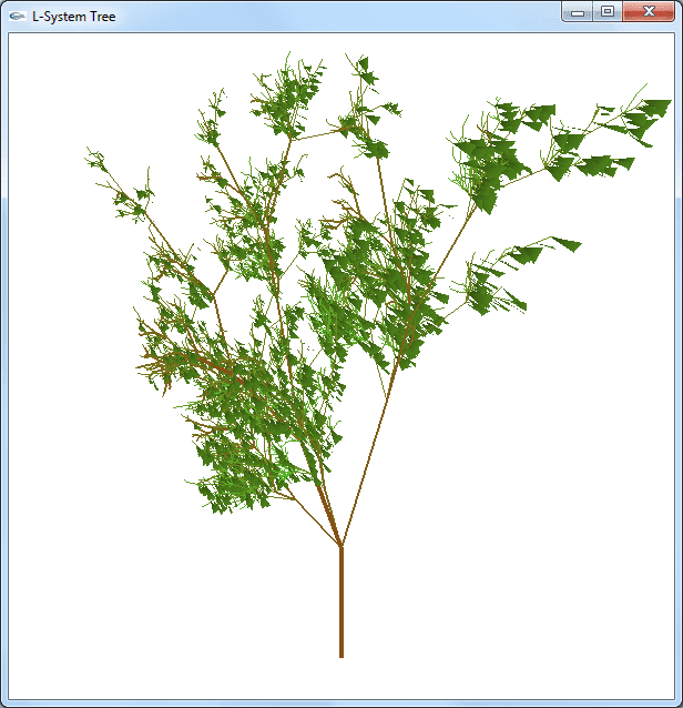 L-system tree drawing screen