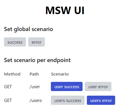 Change mock handlers per endpoint using the UI